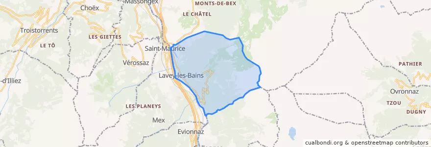 Mapa de ubicacion de Lavey-Morcles.