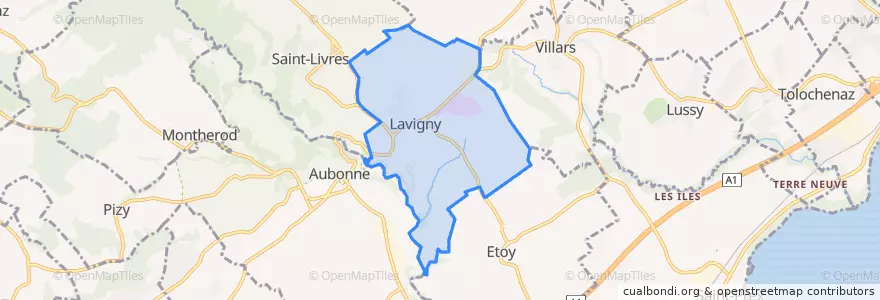 Mapa de ubicacion de Lavigny.