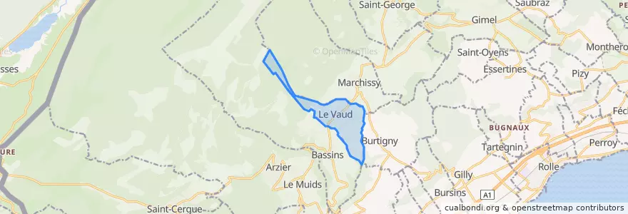 Mapa de ubicacion de Le Vaud.