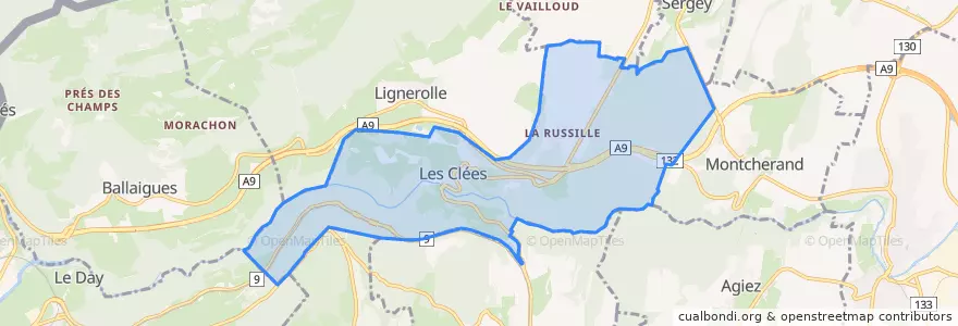 Mapa de ubicacion de Les Clées.