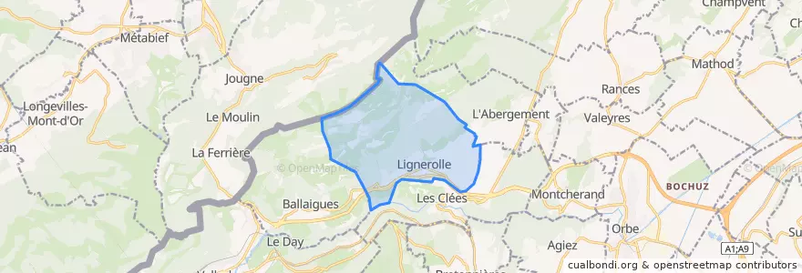 Mapa de ubicacion de Lignerolle.