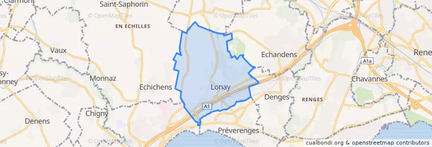 Mapa de ubicacion de Lonay.