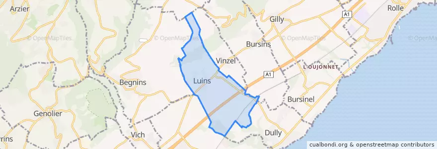 Mapa de ubicacion de Luins.