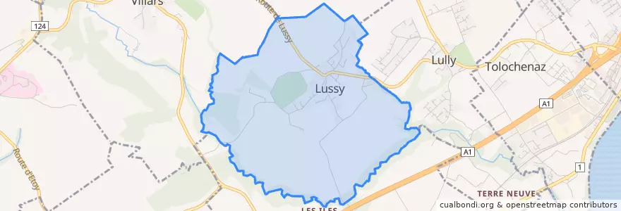 Mapa de ubicacion de Lussy-sur-Morges.