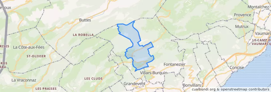 Mapa de ubicacion de Mauborget.