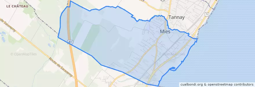 Mapa de ubicacion de Mies.
