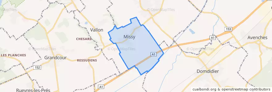 Mapa de ubicacion de Missy.