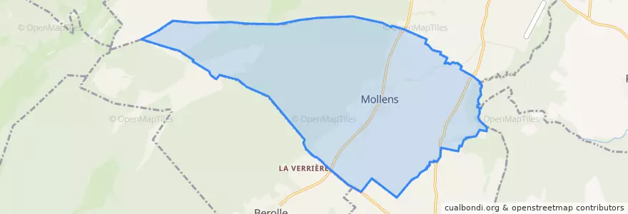 Mapa de ubicacion de Mollens (VD).