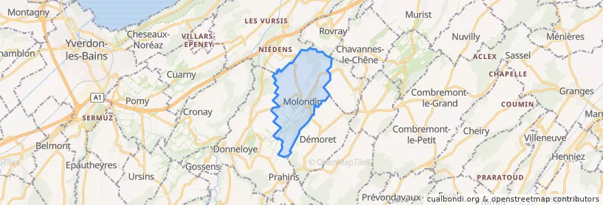 Mapa de ubicacion de Molondin.