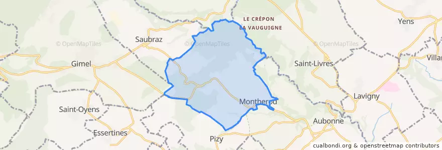 Mapa de ubicacion de Montherod.
