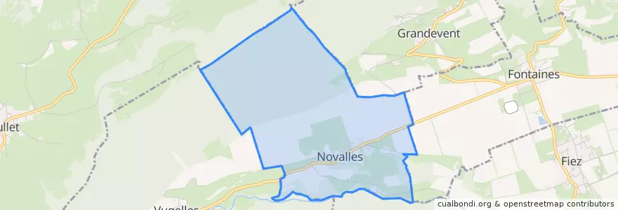 Mapa de ubicacion de Novalles.