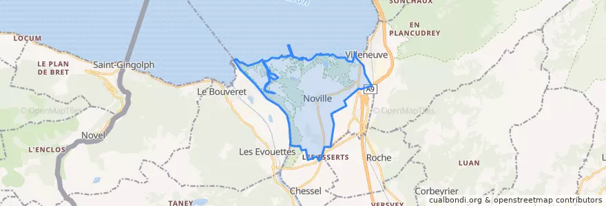 Mapa de ubicacion de Noville.