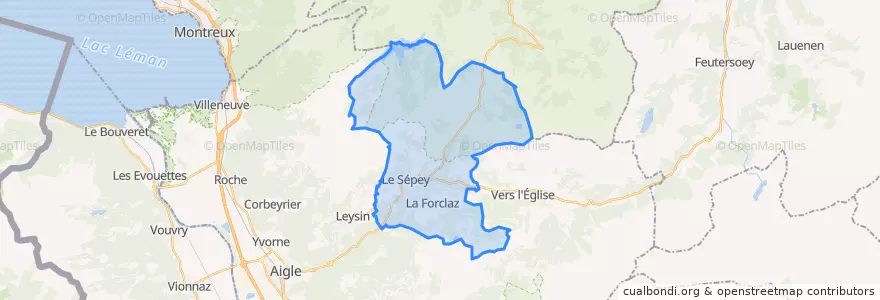 Mapa de ubicacion de Ormont-Dessous.