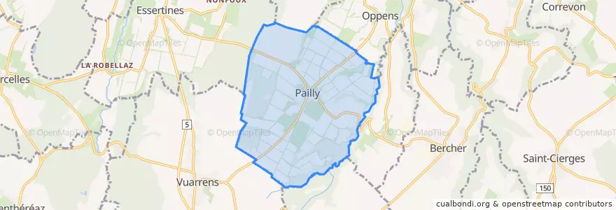 Mapa de ubicacion de Pailly.