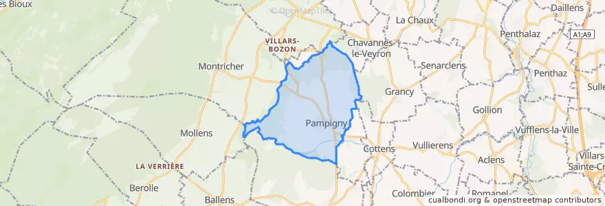 Mapa de ubicacion de Pampigny.
