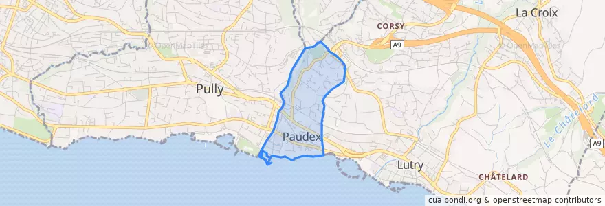 Mapa de ubicacion de Paudex.