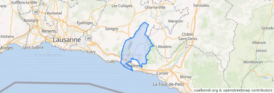 Mapa de ubicacion de Puidoux.