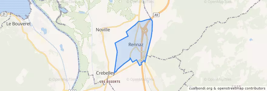 Mapa de ubicacion de Rennaz.