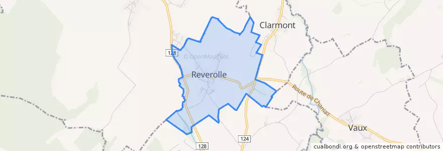 Mapa de ubicacion de Reverolle.