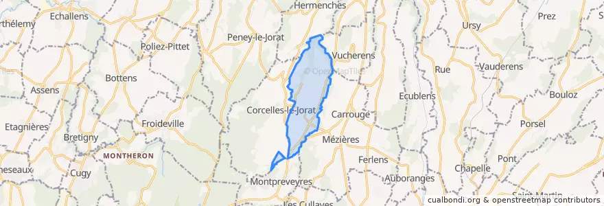 Mapa de ubicacion de Ropraz.