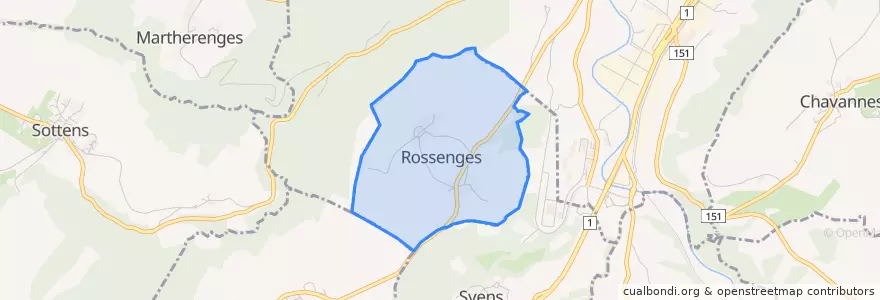 Mapa de ubicacion de Rossenges.