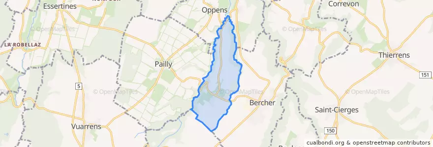 Mapa de ubicacion de Rueyres.