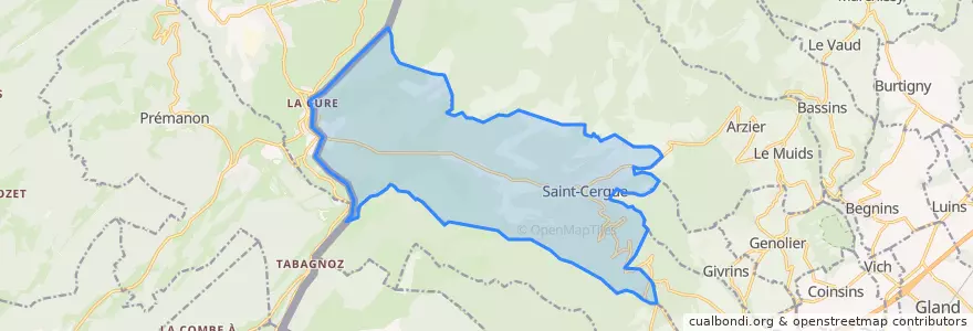 Mapa de ubicacion de Saint-Cergue.
