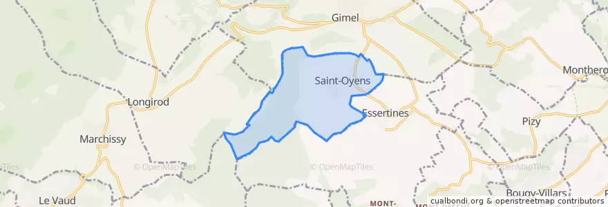Mapa de ubicacion de Saint-Oyens.
