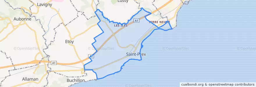 Mapa de ubicacion de Saint-Prex.