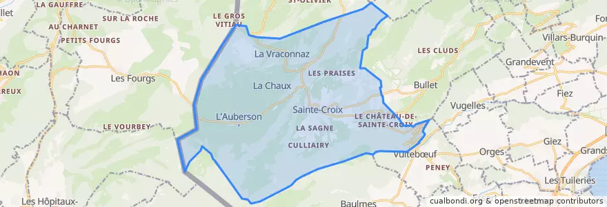 Mapa de ubicacion de Sainte-Croix.