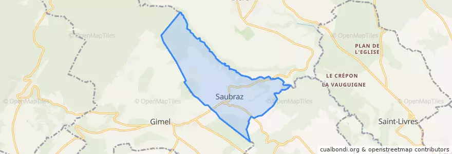 Mapa de ubicacion de Saubraz.