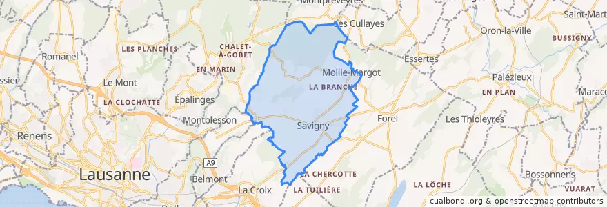 Mapa de ubicacion de Savigny.