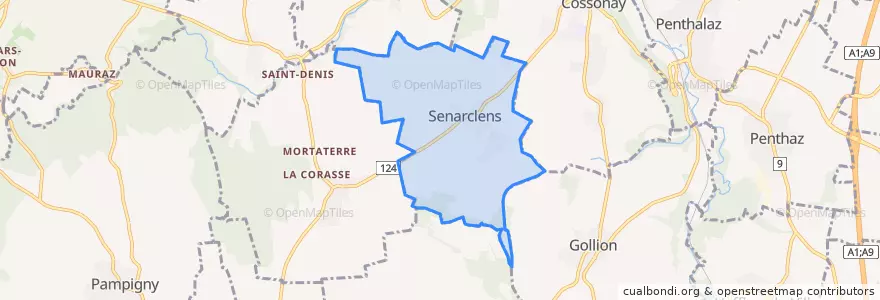 Mapa de ubicacion de Senarclens.