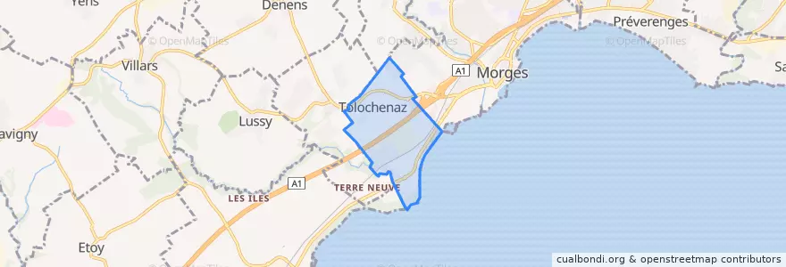 Mapa de ubicacion de Tolochenaz.