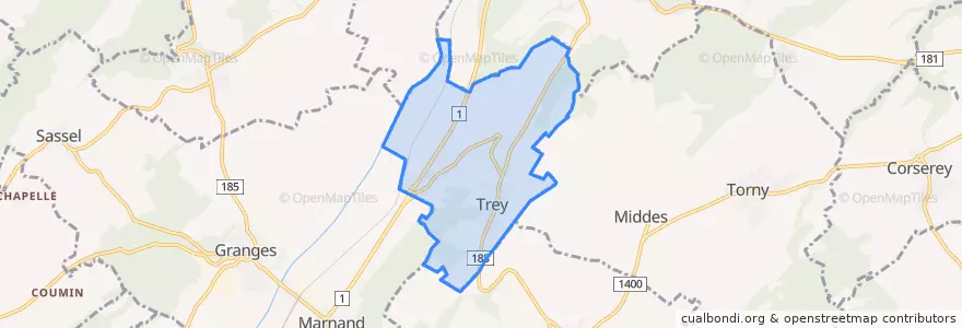 Mapa de ubicacion de Trey.