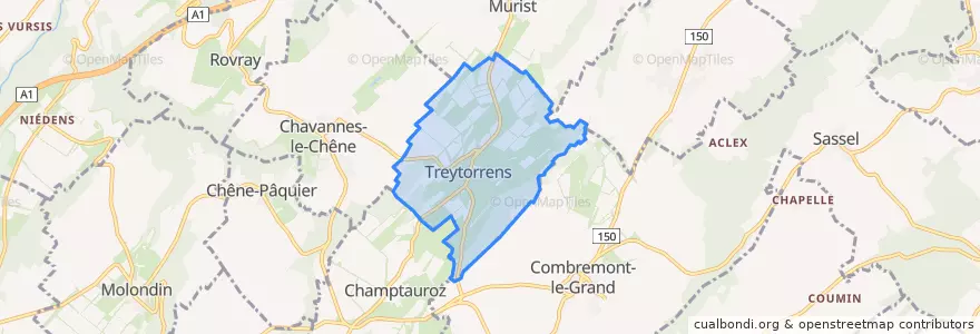 Mapa de ubicacion de Treytorrens (Payerne).