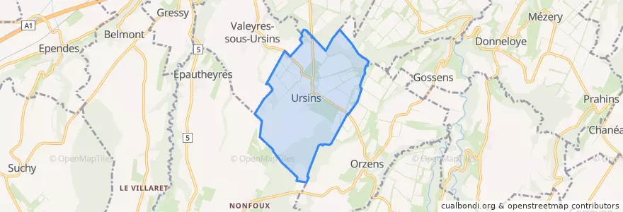 Mapa de ubicacion de Ursins.