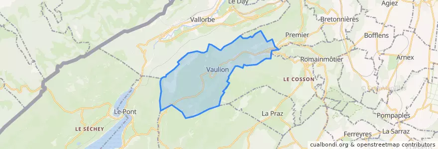 Mapa de ubicacion de Vaulion.