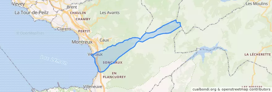 Mapa de ubicacion de Veytaux.