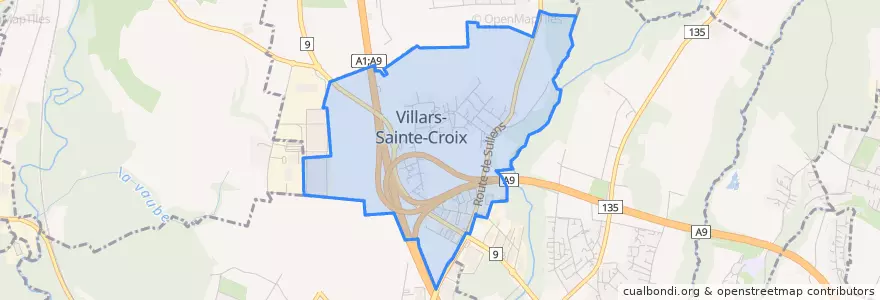 Mapa de ubicacion de Villars-Sainte-Croix.
