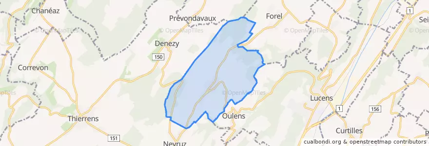 Mapa de ubicacion de Villars-le-Comte.