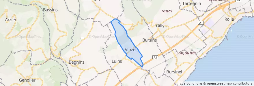Mapa de ubicacion de Vinzel.