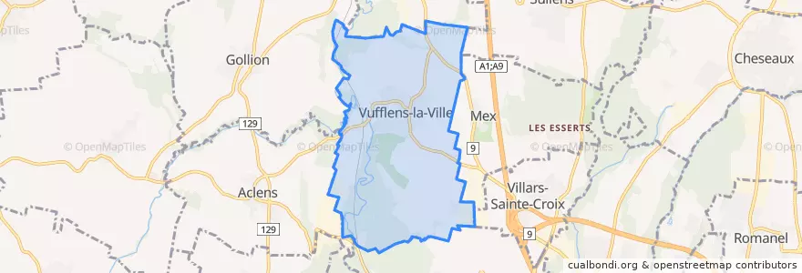 Mapa de ubicacion de Vufflens-la-Ville.