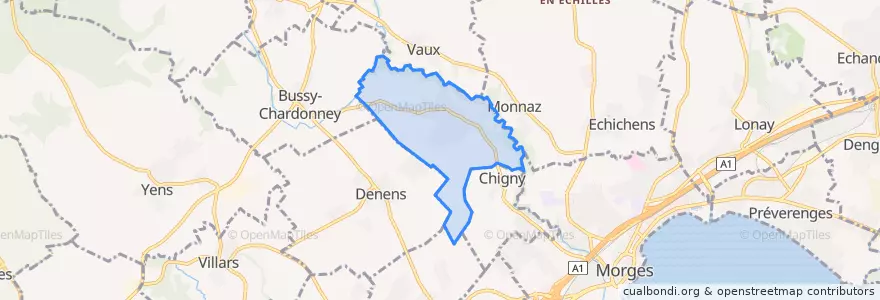 Mapa de ubicacion de Vufflens-le-Château.
