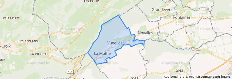 Mapa de ubicacion de Vugelles-La Mothe.