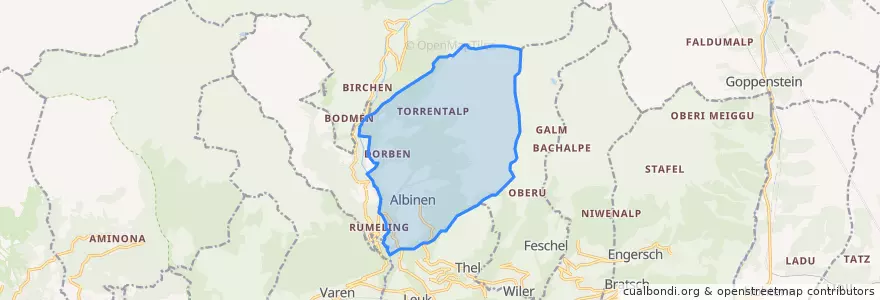Mapa de ubicacion de Albinen.