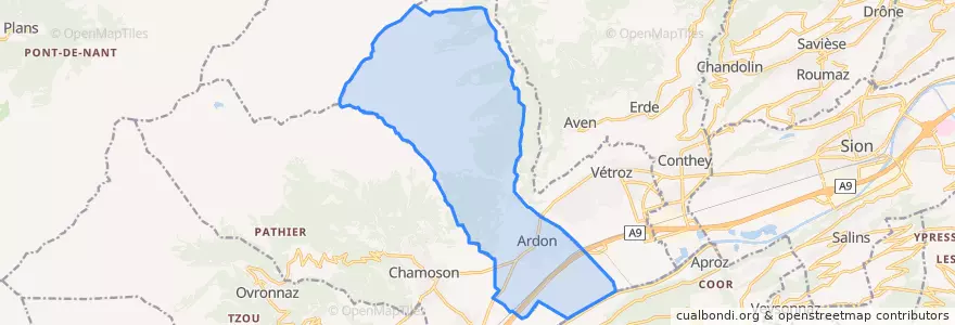 Mapa de ubicacion de Ardon.