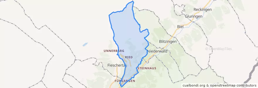 Mapa de ubicacion de Bellwald.