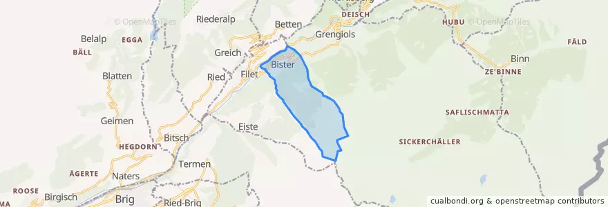 Mapa de ubicacion de Bister.