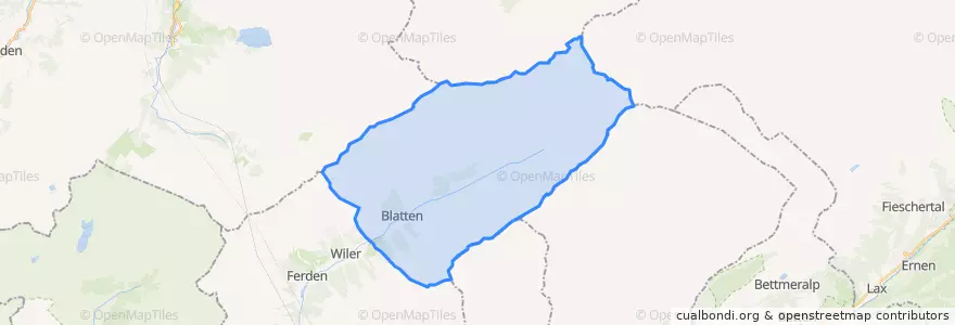Mapa de ubicacion de Blatten.
